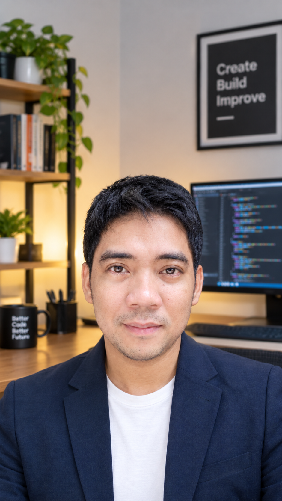 Jas in his home office